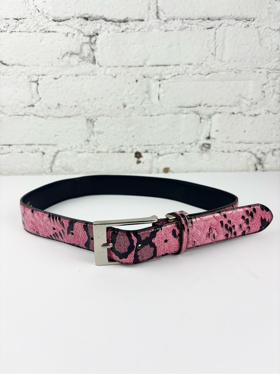 Vintage Accessories - Vintage Pink Snake-Print Belt